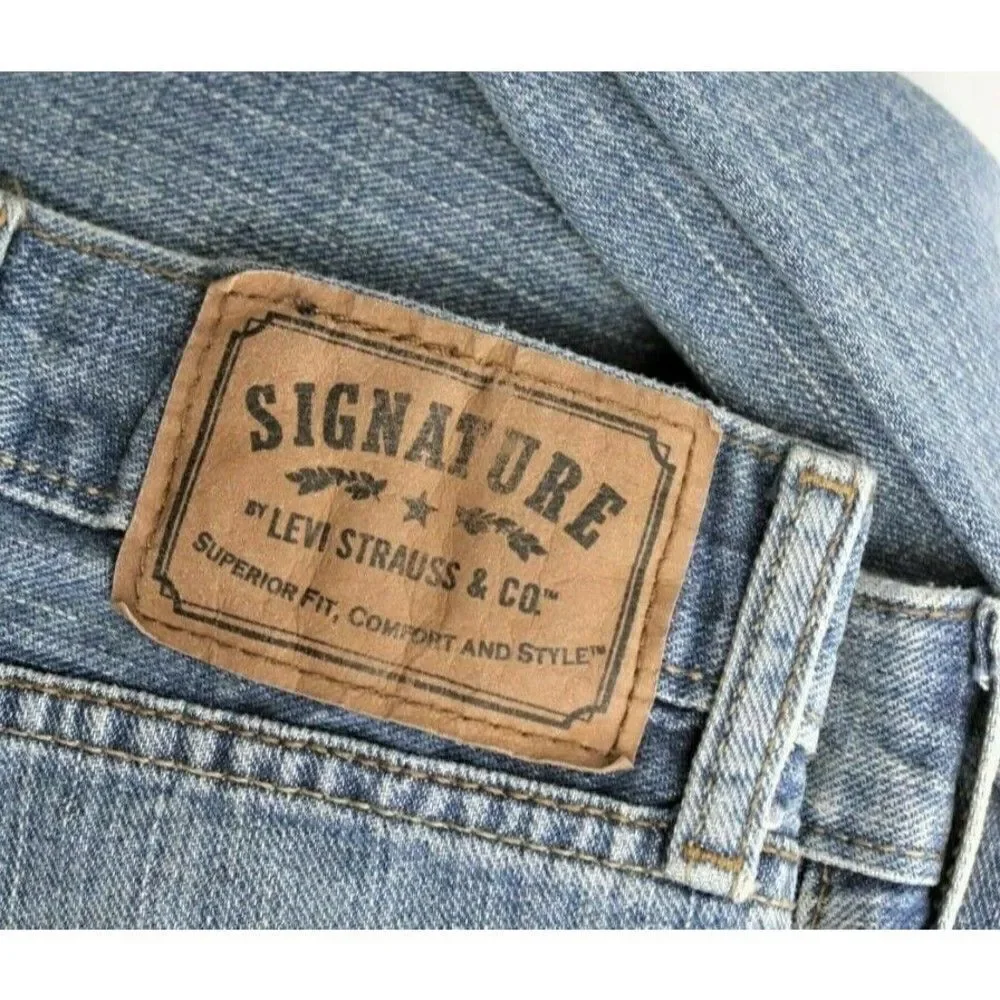 Levi's Jeans Strauss Signature Regular Fit Blue Med Wash Zip Closure Men's 38X29